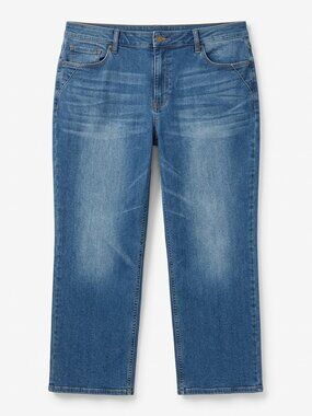 Code Bleu Jeans Women 14 Blue Denim Mid Rise Ankle Straight Leg Stretch